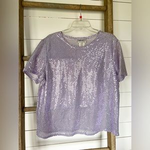 Size xl sequin sparkly silver top